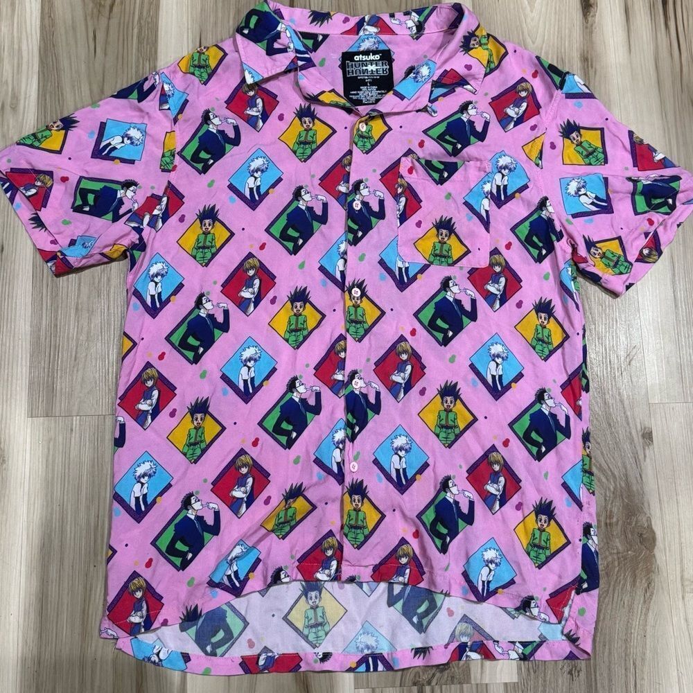 Atsuko Hunter X Hunter Allover Print Button Up Shirt Men’s Large